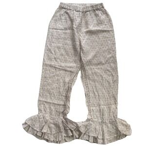 Sleeper Linen Pajama Pants Size Medium Floral Ruffle Hem Preppy Boho Spring